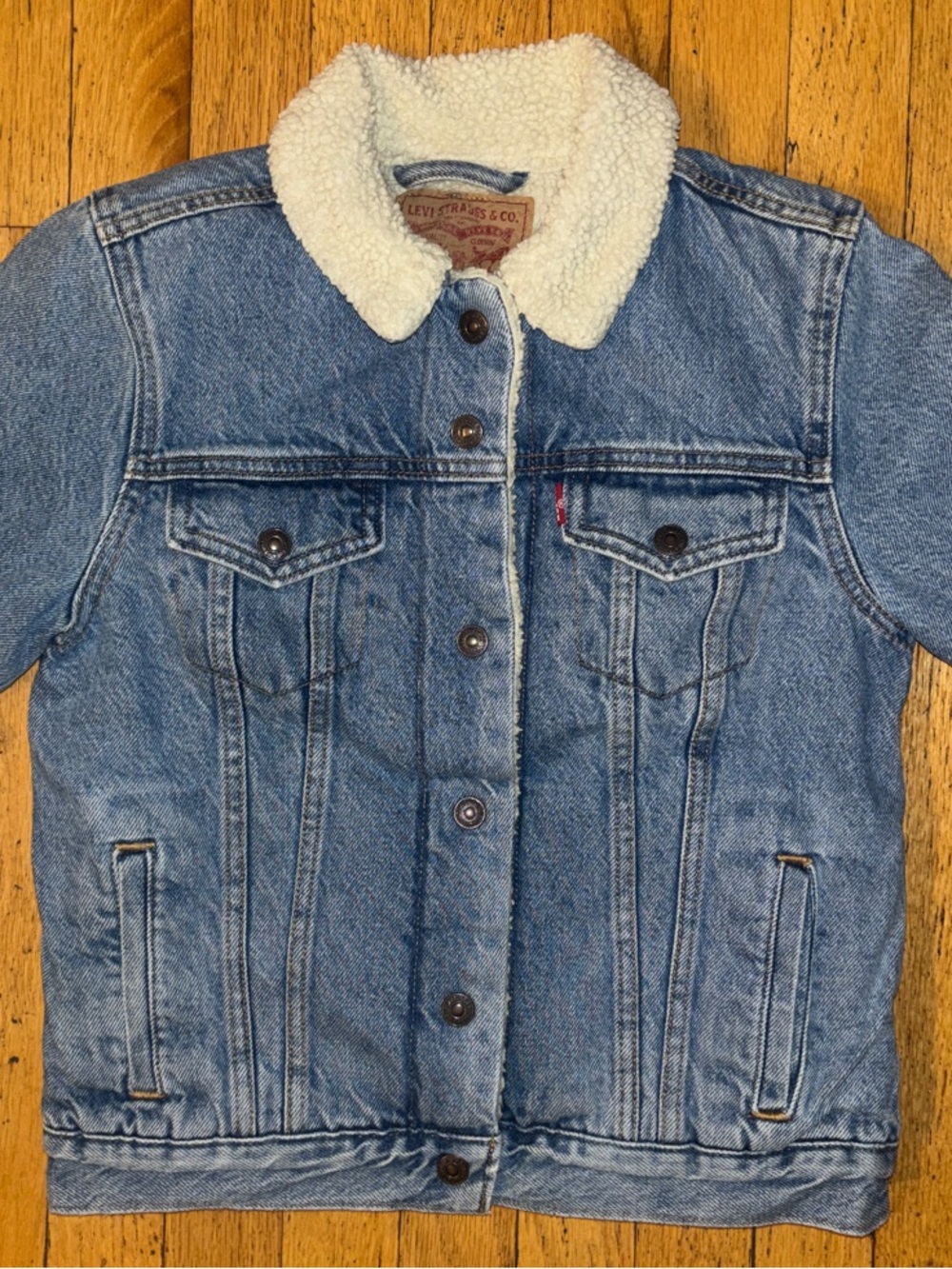 Levi’s Original Sherpa-Line Denim Trucker Jacket - Medium Wash - X Small